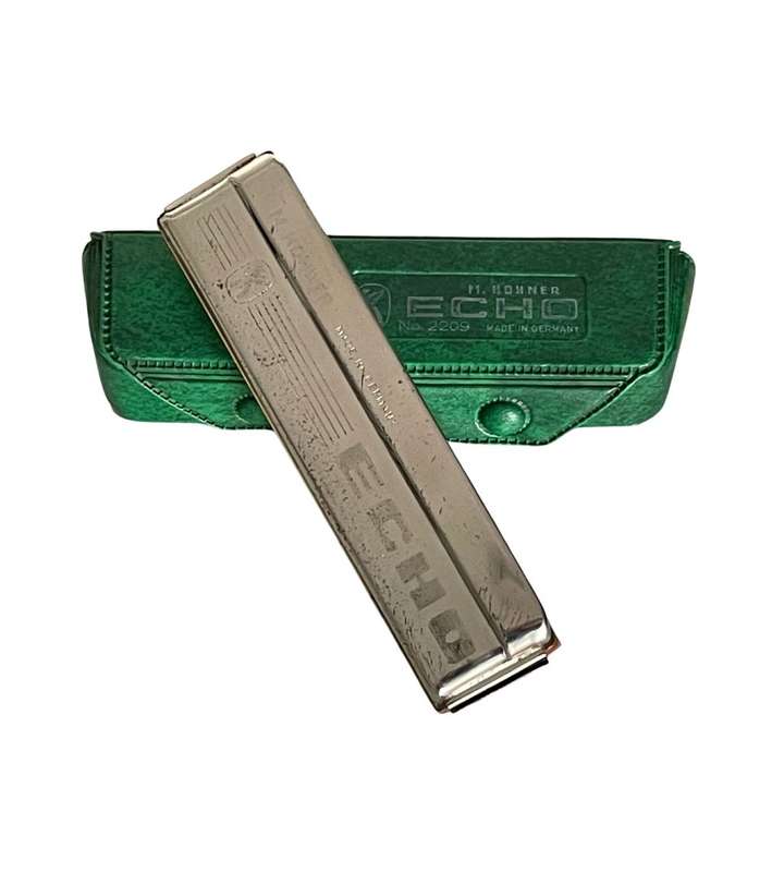 Vintage M. Hohner ECHO No. 2209 Harmonica in Key of C with Green Case - Made in Germany