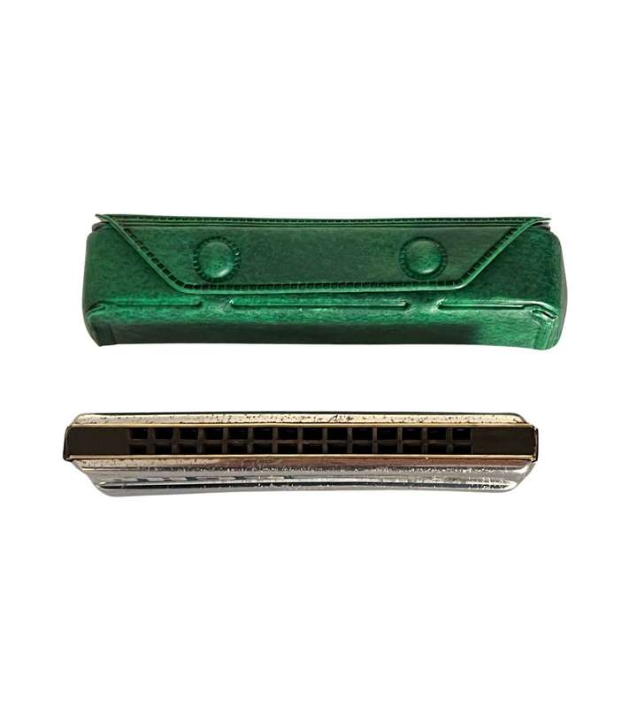 Vintage M. Hohner ECHO No. 2209 Harmonica in Key of C with Green Case - Made in Germany