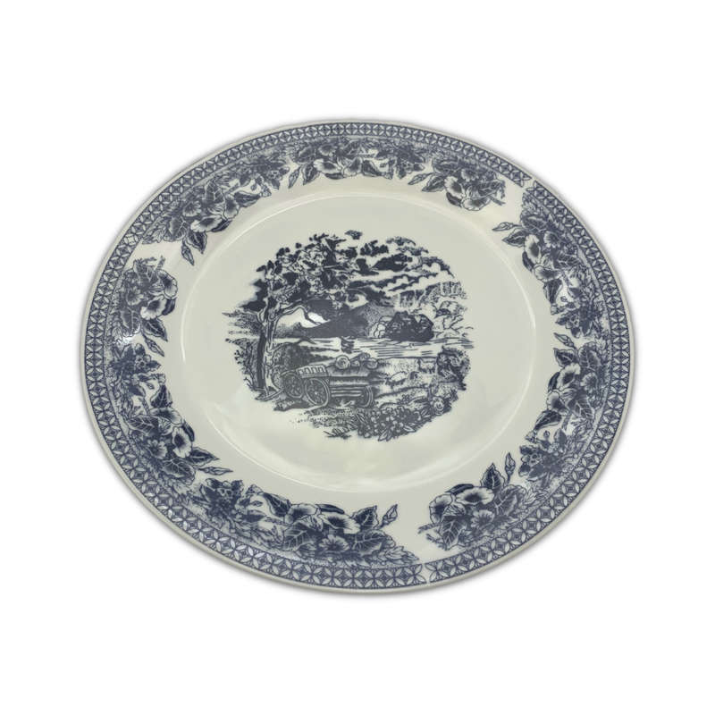 Replica Royal Collection 12-Piece Porcelain Dinner Plate Set - White & Blue