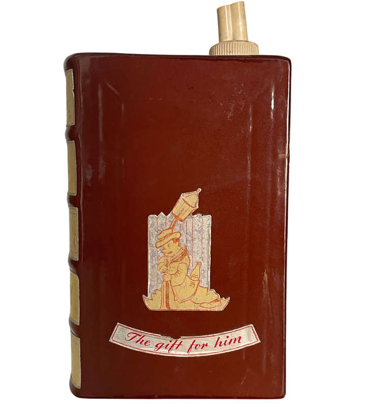 The Concise Dictionary Brandy Decanter  Bright Spirit Brand, West Germany, Vintage Ceramic, 70s Bar