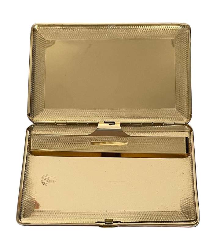 Vintage Busby Red Leather Cigarette Case  Gold Plated Interior & Hinges