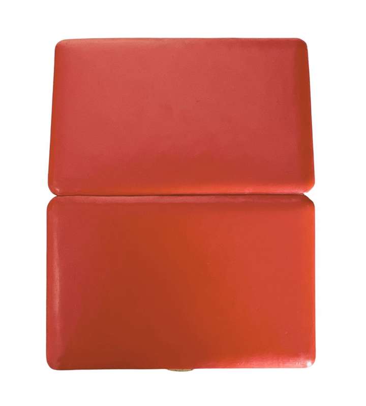 Vintage Busby Red Leather Cigarette Case  Gold Plated Interior & Hinges