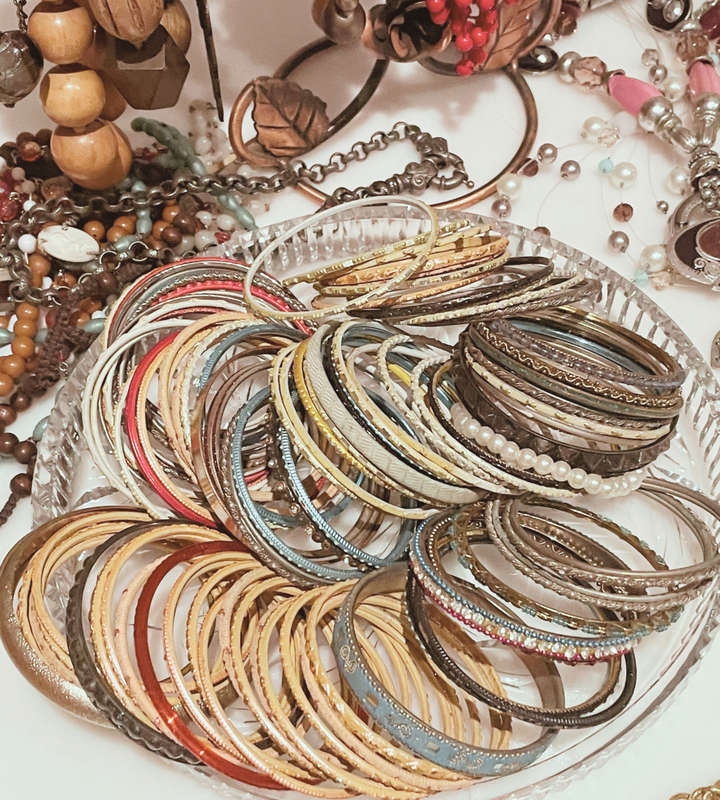 Huge Vintage Costume Jewelry Bundle - 170+ Pieces - Necklaces, Bangles, Earrings, Rosary
