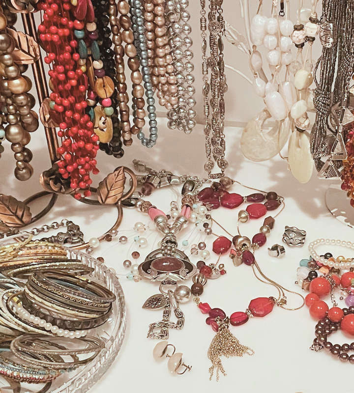 Huge Vintage Costume Jewelry Bundle - 170+ Pieces - Necklaces, Bangles, Earrings, Rosary