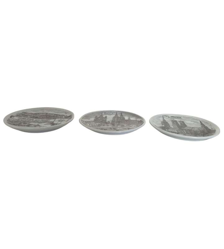 Vintage 3-Piece Collectible Coaster Plates - Made in Germany - Rhineland & Bavaria Decor 10cm