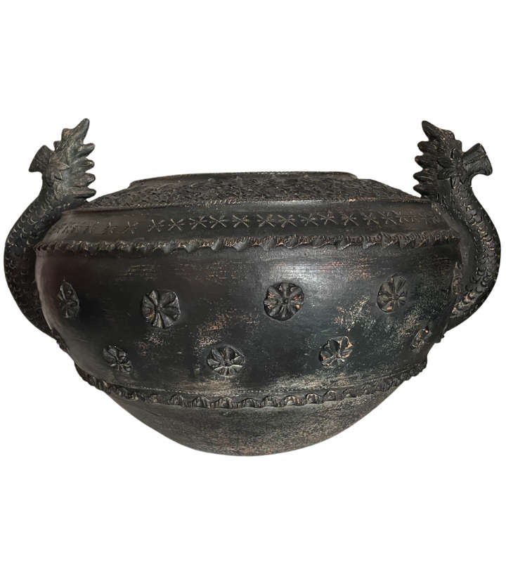 Sale! Reduced Price - Rare  Bronze Ming Dynasty Bowl with Dragon Handles, Large Size