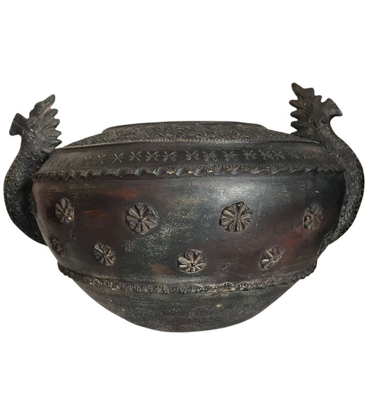 Sale! Reduced Price - Rare  Bronze Ming Dynasty Bowl with Dragon Handles, Large Size