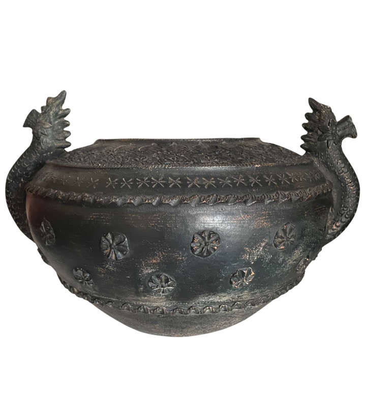 Sale! Reduced Price - Rare  Bronze Ming Dynasty Bowl with Dragon Handles, Large Size