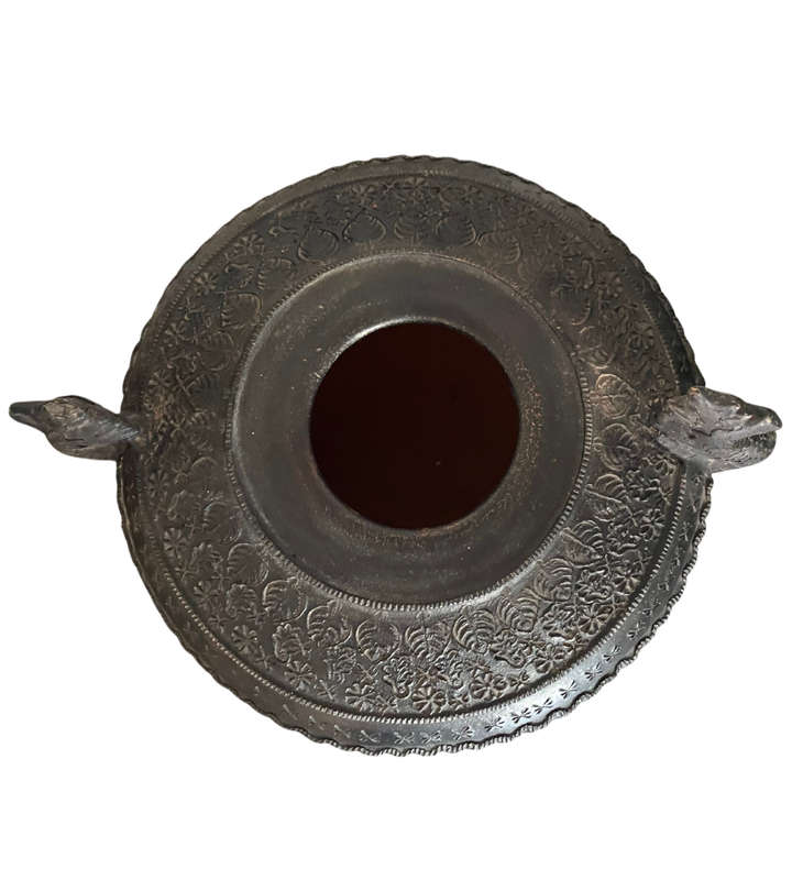 Sale! Reduced Price - Rare  Bronze Ming Dynasty Bowl with Dragon Handles, Large Size