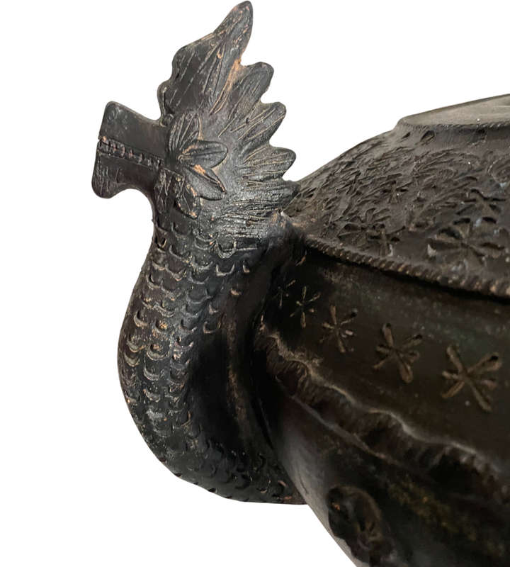 Sale! Reduced Price - Rare  Bronze Ming Dynasty Bowl with Dragon Handles, Large Size