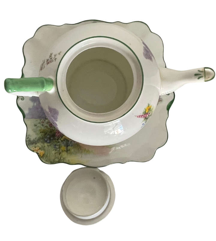 19-Piece Bell China Fine Bone China Set (1936-1966)  Meadowside Pattern, Floral Decorations & Green
