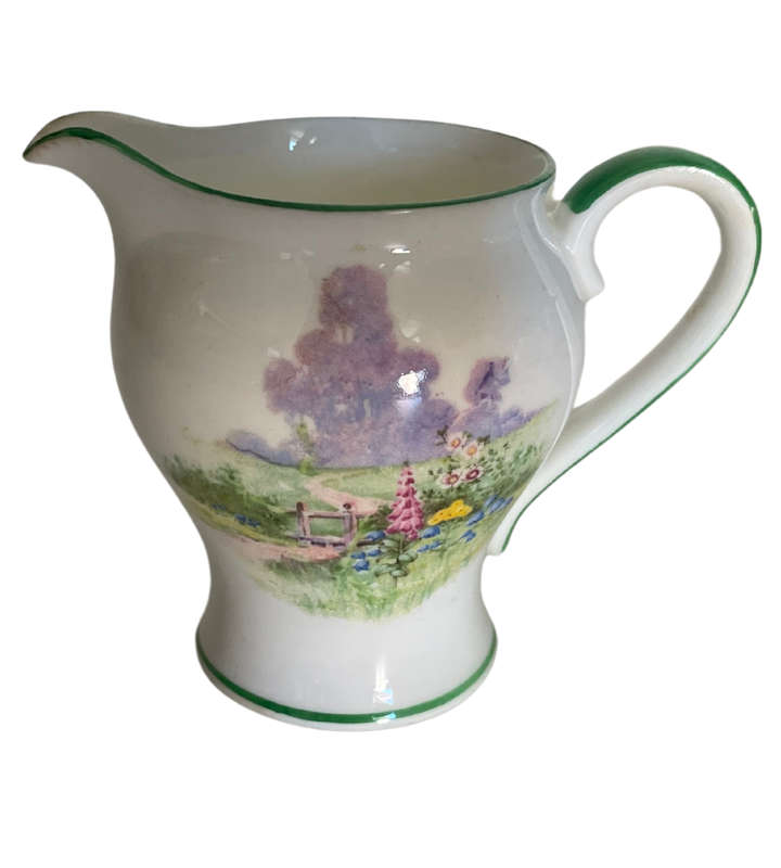 19-Piece Bell China Fine Bone China Set (1936-1966)  Meadowside Pattern, Floral Decorations & Green