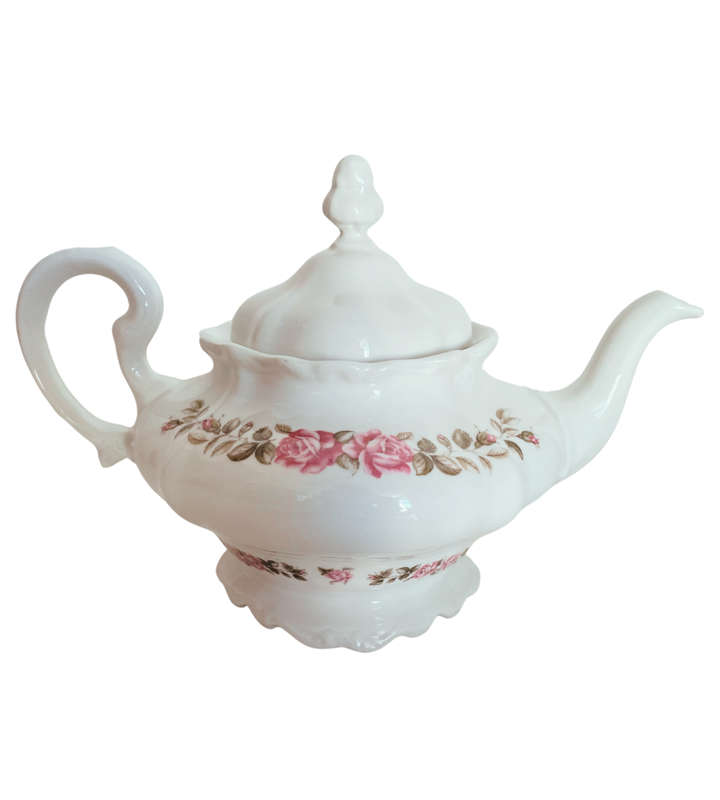 24-Piece Constantia Fine China `RSA Superior` Tea Set  Pink Rose Floral Design
