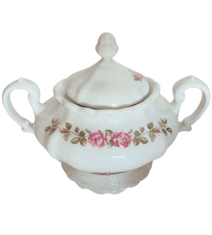 24-Piece Constantia Fine China `RSA Superior` Tea Set  Pink Rose Floral Design