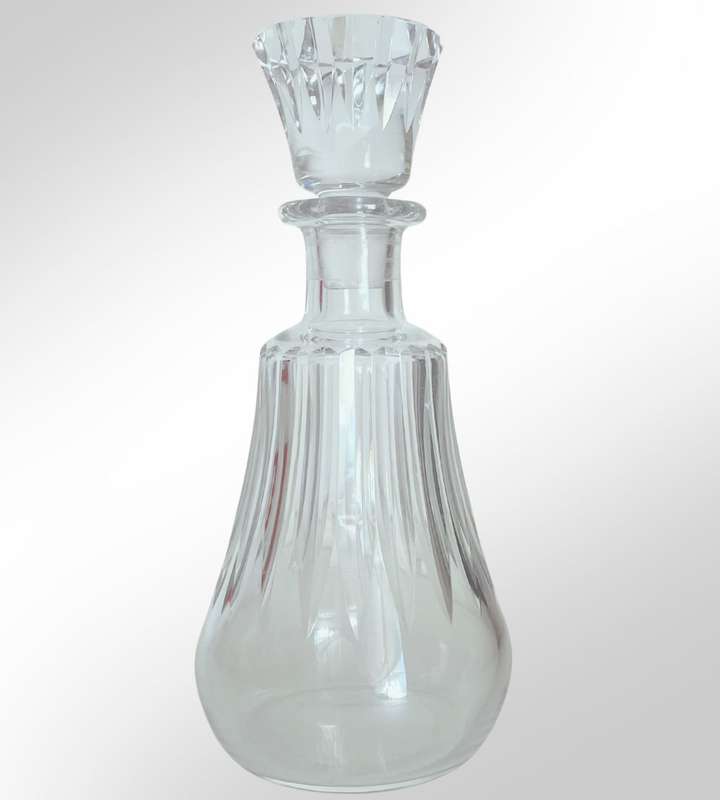 Vintage 1960s Baccarat France Crystal Whiskey Decanter - Signed