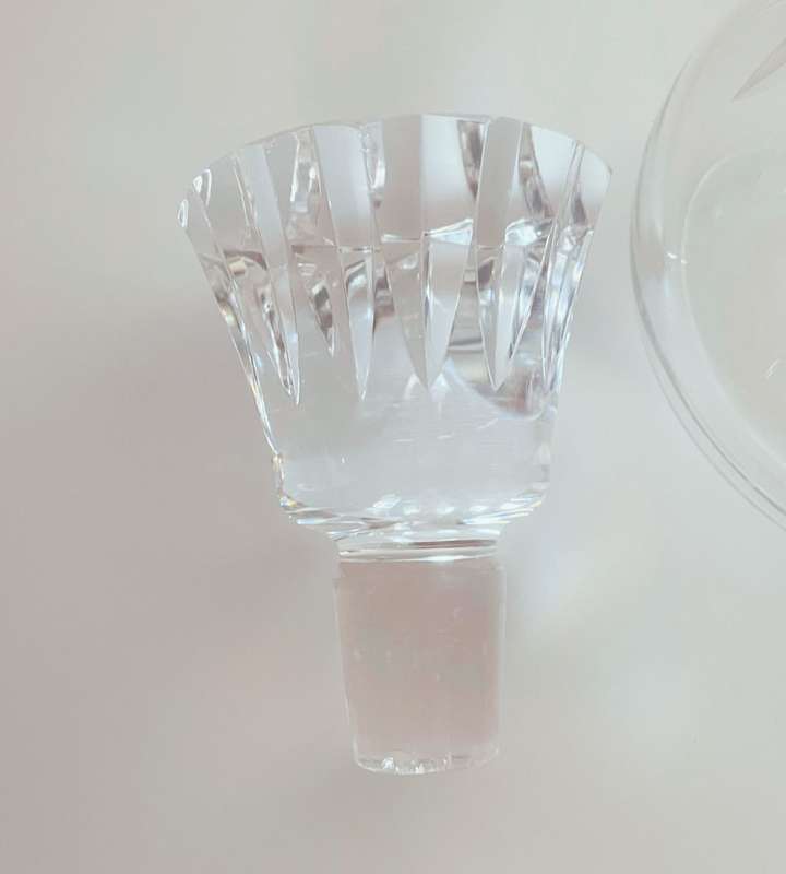 Vintage 1960s Baccarat France Crystal Whiskey Decanter - Signed