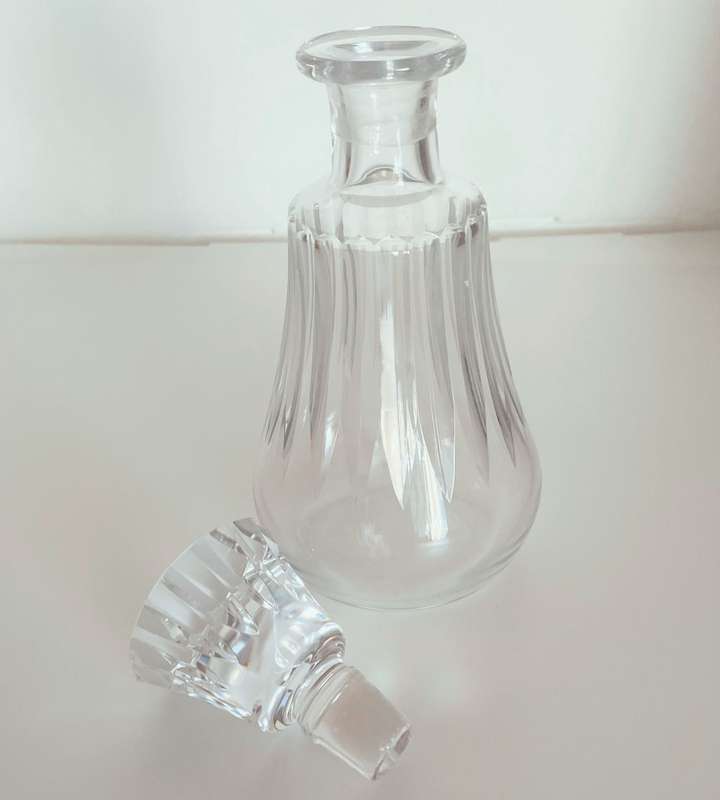 Vintage 1960s Baccarat France Crystal Whiskey Decanter - Signed