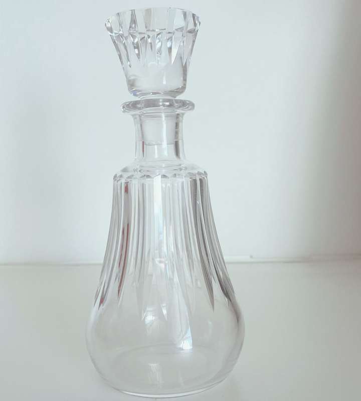Vintage 1960s Baccarat France Crystal Whiskey Decanter - Signed