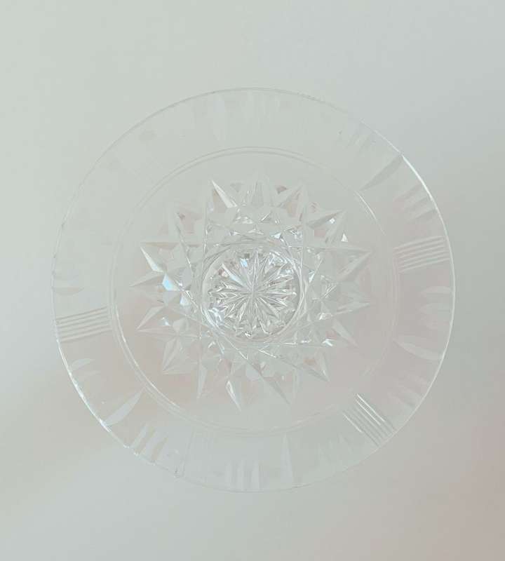 Set of 3 Small Crystal Decanters and Crystal Candle Holder - Excellent Condition