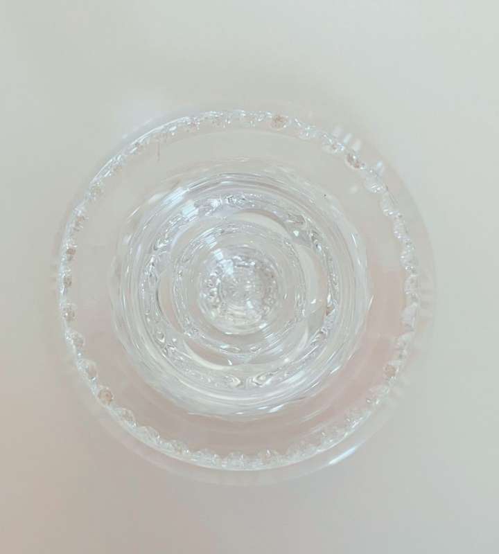 Set of 3 Small Crystal Decanters and Crystal Candle Holder - Excellent Condition