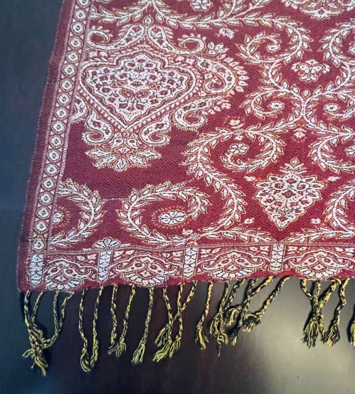 Vintage Luxury Super Soft Cashmere Pashmina Women's Shawl - Silk Mix with Fringe, 72cm x 200cm