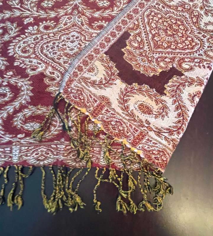 Vintage Luxury Super Soft Cashmere Pashmina Women's Shawl - Silk Mix with Fringe, 72cm x 200cm