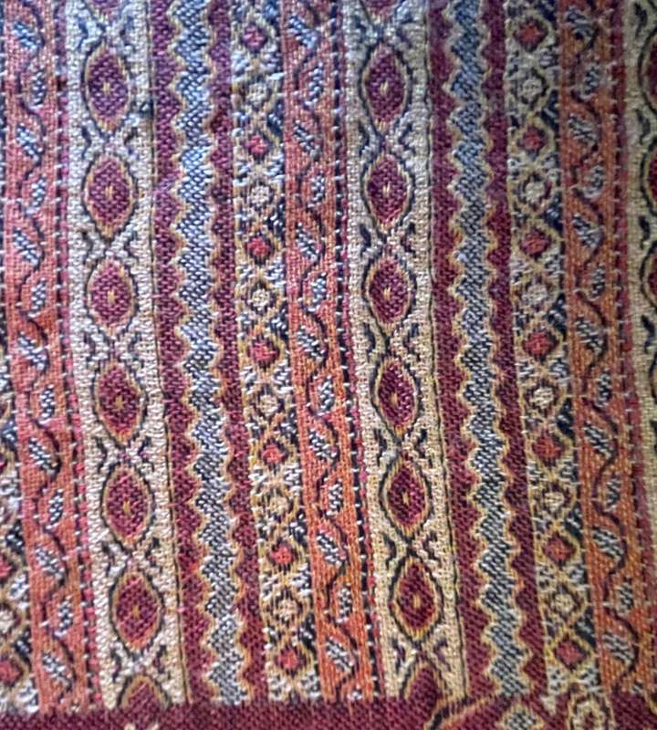 Vintage Luxury Super Soft Cashmere Pashmina Women's Shawl  Tan Beech and Maroon Silk Mix with Fring