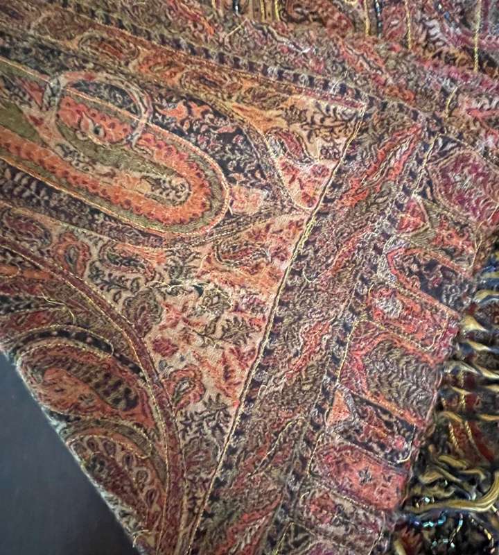 Hand Embroidered Paisley Shawl