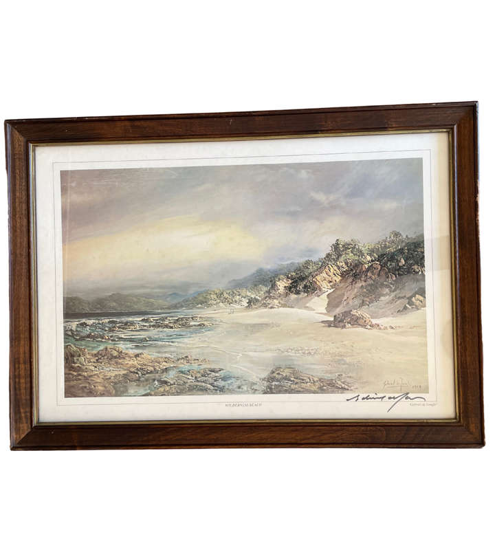 Reduced ! Gabriel de Jongh Signed Print 'Wilderness Beach' 39x54.5cm - Framed Behind Glass