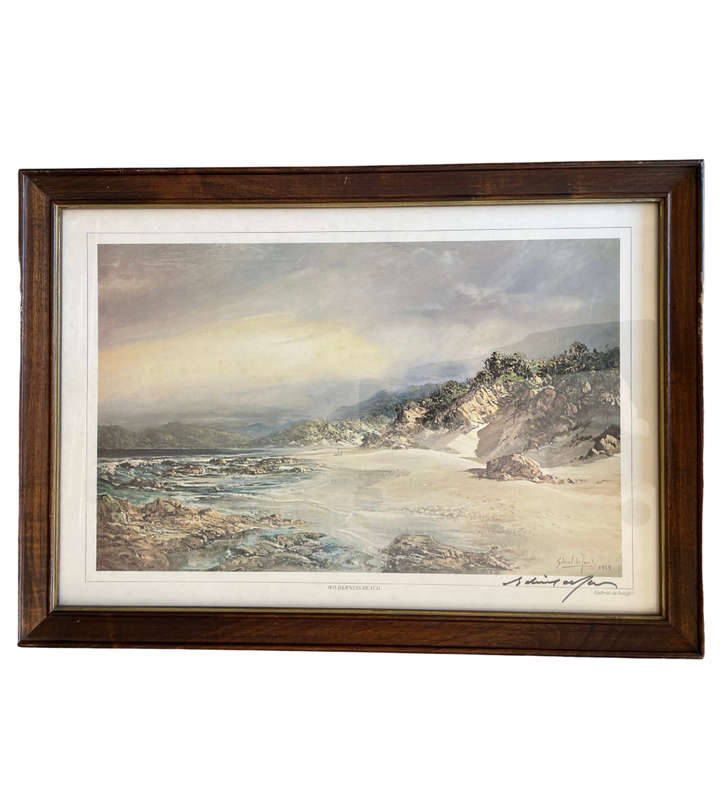 Reduced ! Gabriel de Jongh Signed Print 'Wilderness Beach' 39x54.5cm - Framed Behind Glass