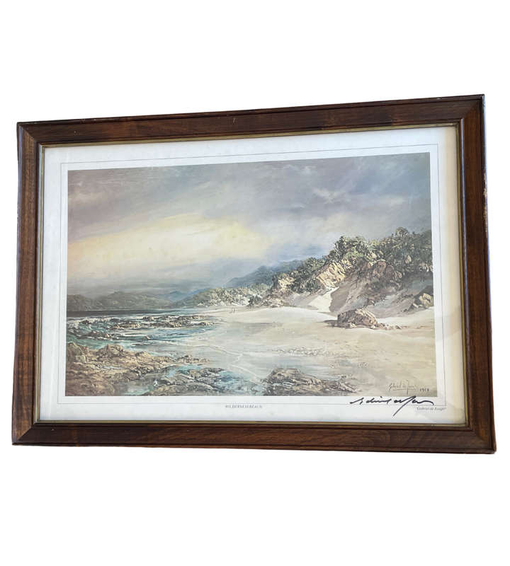 Reduced ! Gabriel de Jongh Signed Print 'Wilderness Beach' 39x54.5cm - Framed Behind Glass