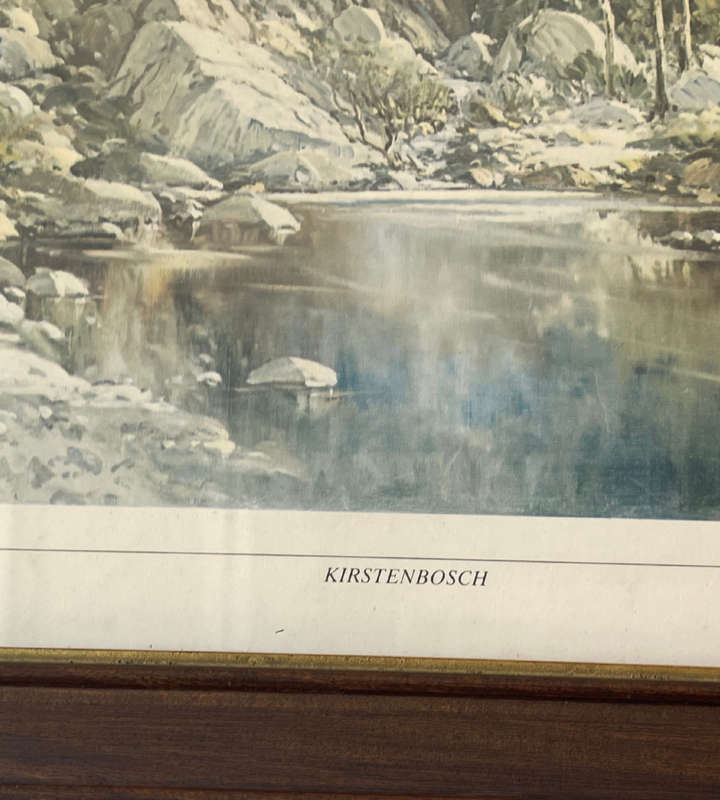 Reduced! Gabriel de Jongh Signed Print 'Kirstenbosch' 39x54.5cm - Cracked Glass