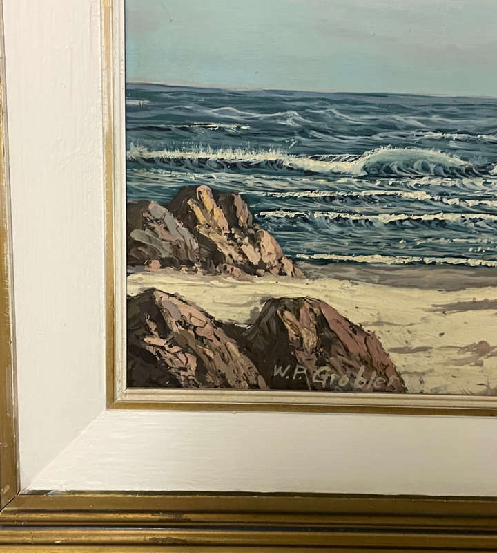 Reduced! Vintage WP Grobler Original Oil Painting - South African Landscape (91.5cm x 55cm Framed)