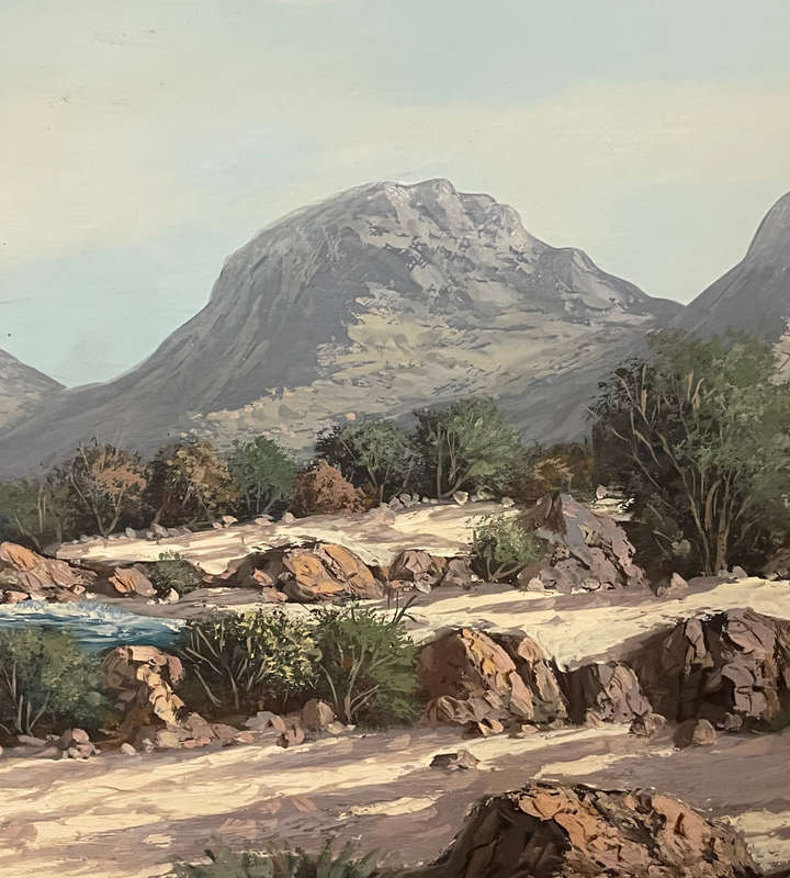 Reduced! Vintage WP Grobler Original Oil Painting - South African Landscape (91.5cm x 55cm Framed)