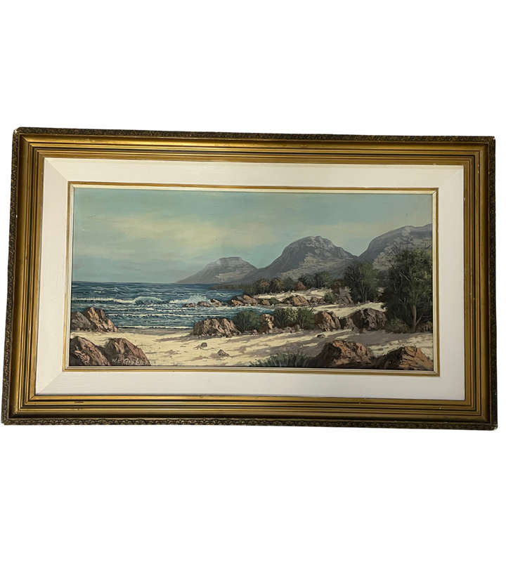 Reduced! Vintage WP Grobler Original Oil Painting - South African Landscape (91.5cm x 55cm Framed)