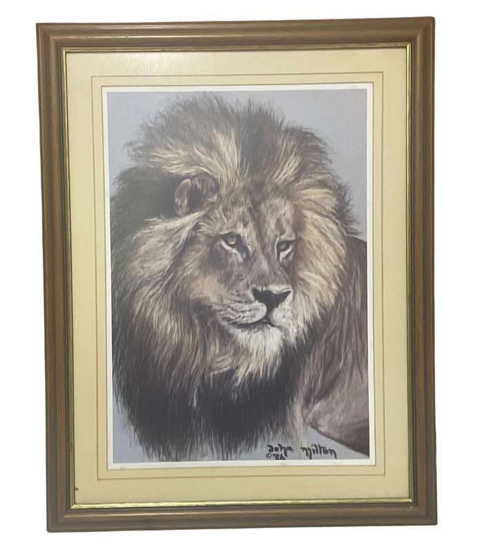 Framed Print "King of the Beasts" by Milton (1986) - 53cm x 41cm