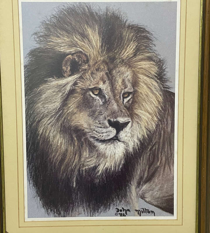 Framed Print "King of the Beasts" by Milton (1986) - 53cm x 41cm