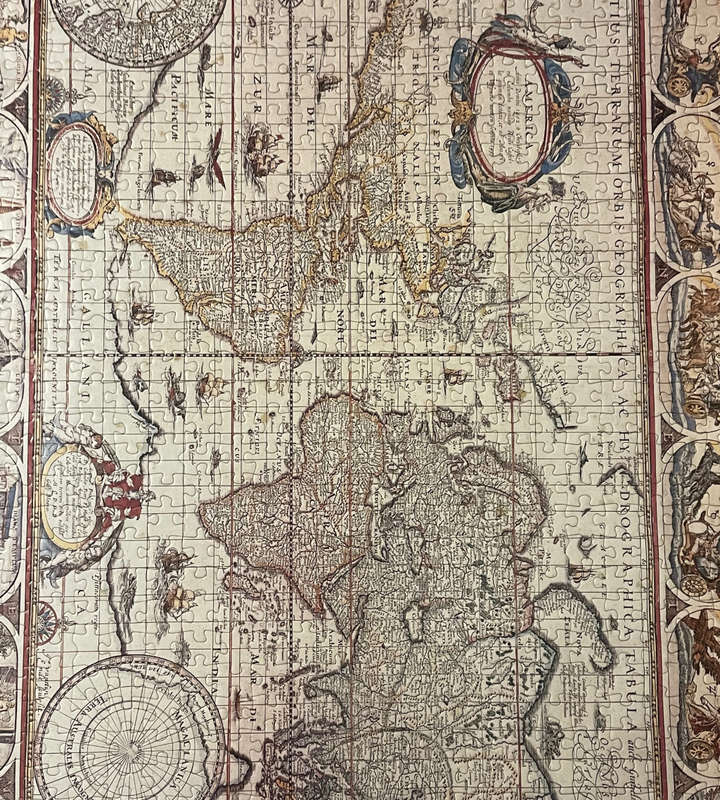 Framed Ravensburger Map of the World from 1650 Puzzle - Dutch Golden Age Cartography