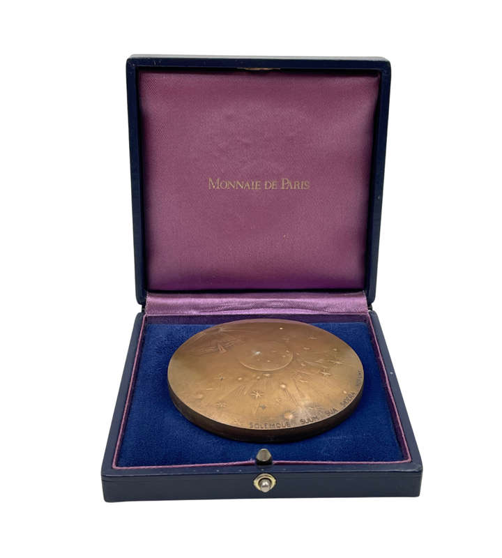 1989 French National Academy of Air and Space Bronze Medal by Bellini in Monnaie de Paris Case