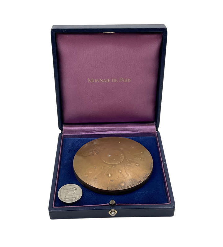 1989 French National Academy of Air and Space Bronze Medal by Bellini in Monnaie de Paris Case