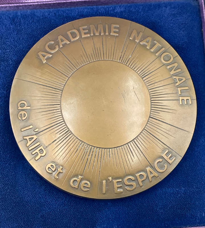 1989 French National Academy of Air and Space Bronze Medal by Bellini in Monnaie de Paris Case