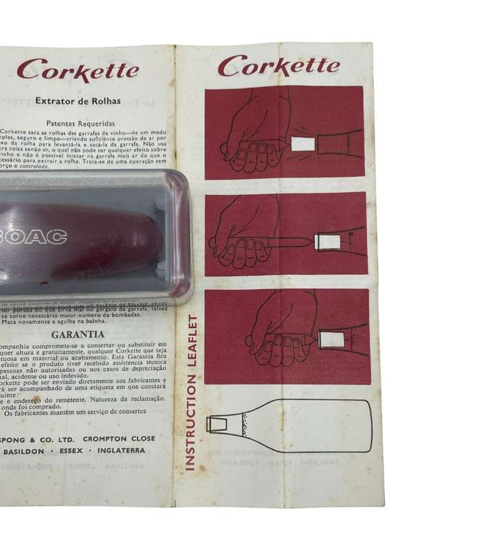 Vintage 1960s Spong Corkette Cork Extractor with Original Case & Manual  Made in England