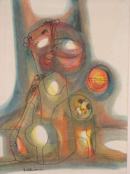 Hargreaves Ntukwana, mixed media on paper, unframed, collectors item