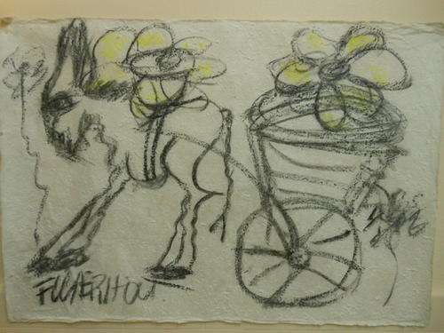 F. Claerhout-Original Charcoal & Pastel, Textured Paper, Valuation Certificate, 790x540mm, Unframed