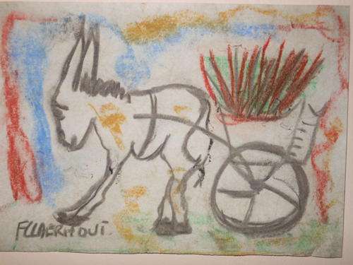 Claerhout; Authenticated Iconic Donkey; 210x150mm; Charcoal & Pastel; Unframed