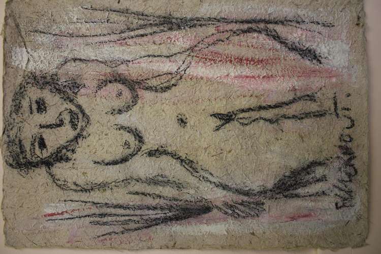 Claerhout (re-listing), Big size, authenticated, 790 x 550mm!!, unframed, charcoal and pastels