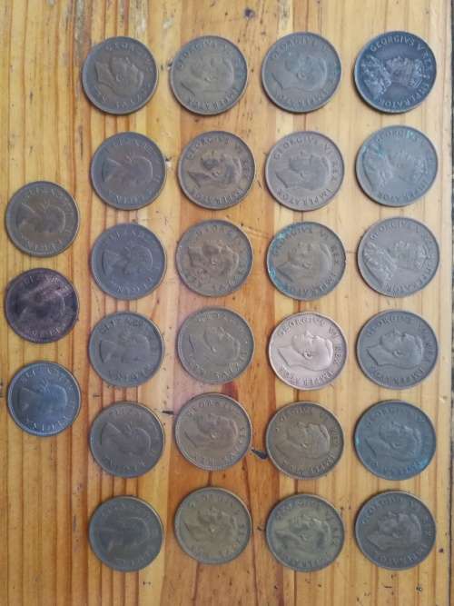 Set of 27 South African pennies