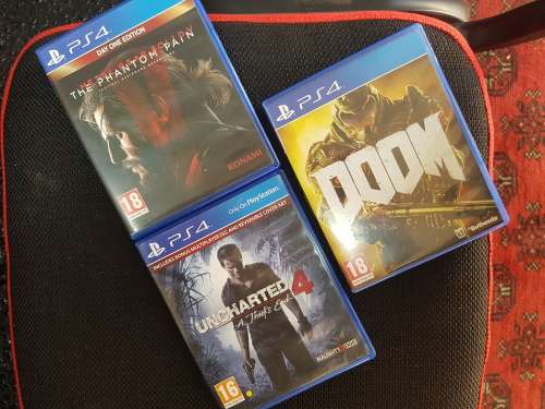 PS4 Game Bundle (DOOM, Uncharted 4, Metal Gear Solid V)