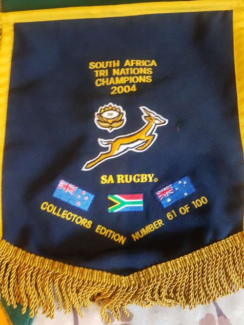 Signed Springbok training jersey and pennant