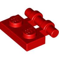 SET 4097: RED PLATE MODIFIED 1X2 WITH HANDLE ON SIDE - FREE ENDS